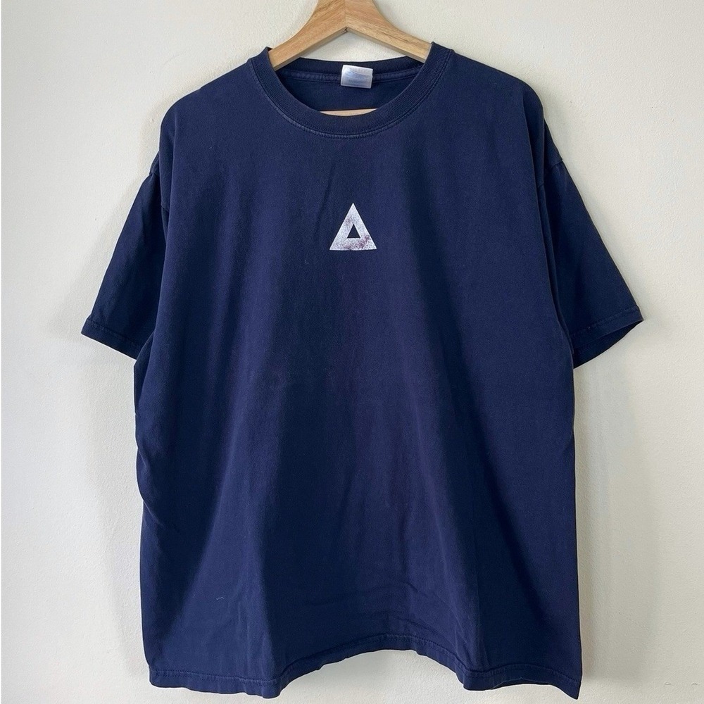 Vintage Y2k The Masters School Geometry Graphic Art Blue Tee Shirt - XL